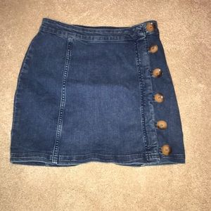 Free People Button Up Mini Skirt